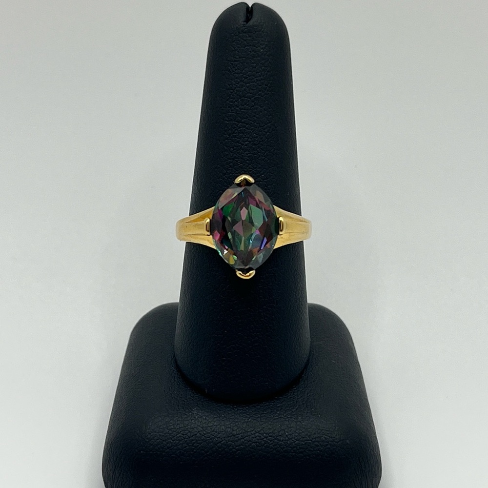 Gold Ring With Multicolor Stone - image 5